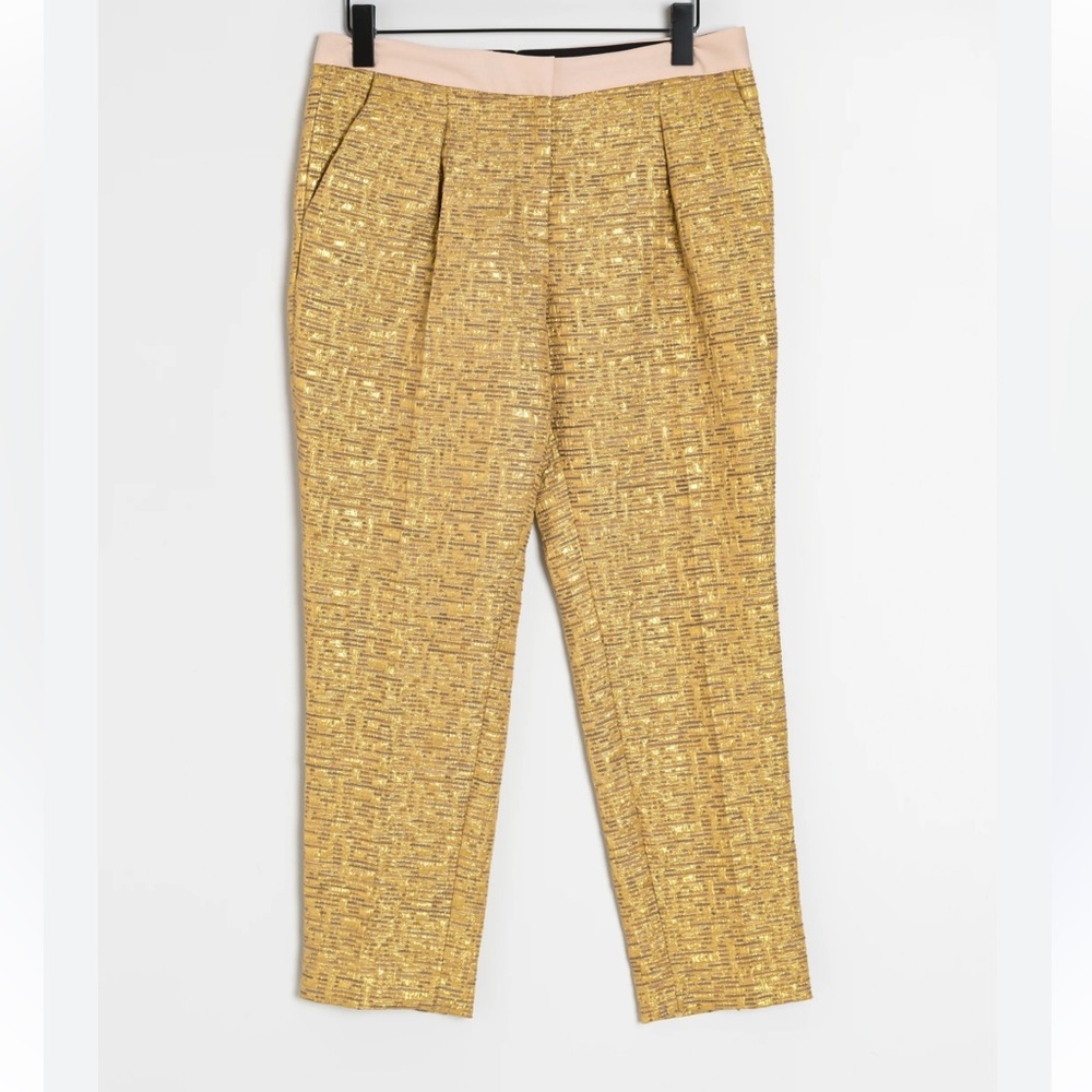 NWT By Malene Birger Metallic Gold Trousers